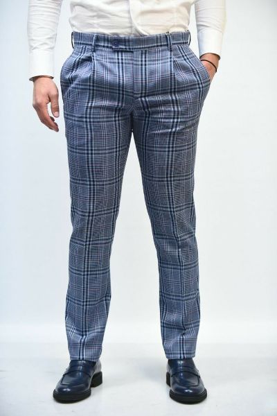 Immagine di | PANTALONE DANIELE ALESSANDRINI UOMO P3513N886 QUADRI BLU