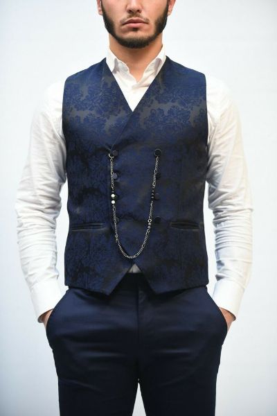 Immagine di GILET DANIELE ALESSANDRINI UOMO L230S2154 BLU NERO