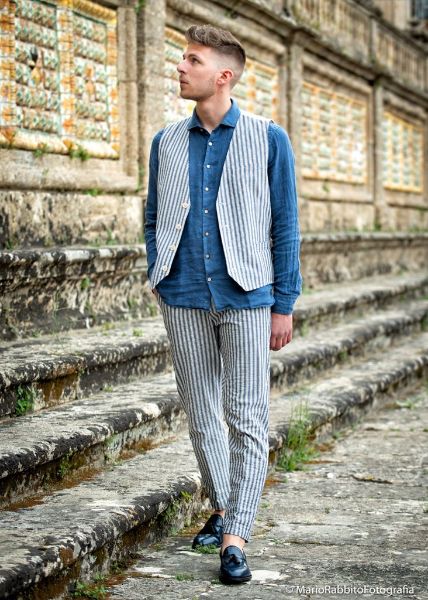 Immagine di | PANTALONE SEVENTY UOMO PT0744 230326 BLU RIGHE