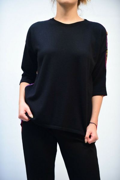Immagine di | MAGLIA CRISTINAEFFE DONNA BIBAS NERO FANTASIA