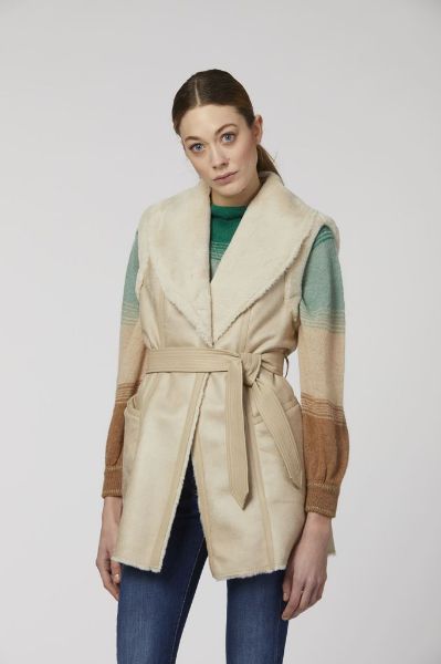 Immagine di ECOMONTONE NENETTE DONNA PERRY BEIGE CON CINTURA