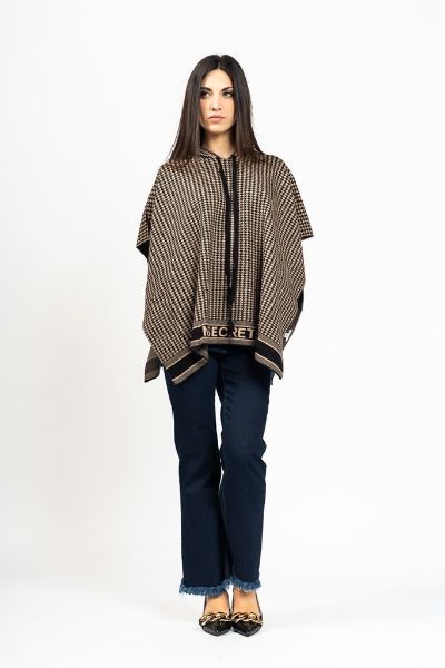 Immagine di | MAGLIA PONCHO DONNA NO SECRETS 213NS043 BIANCO/NERO