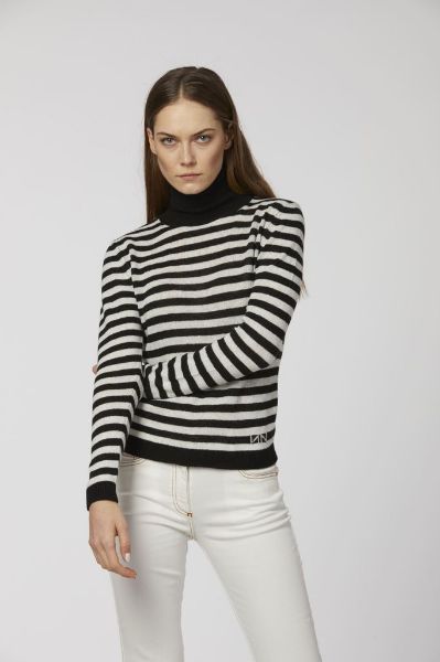 Immagine di | MAGLIA NENETTE DOLCEVITA DONNA MANDER NERO/PANNA