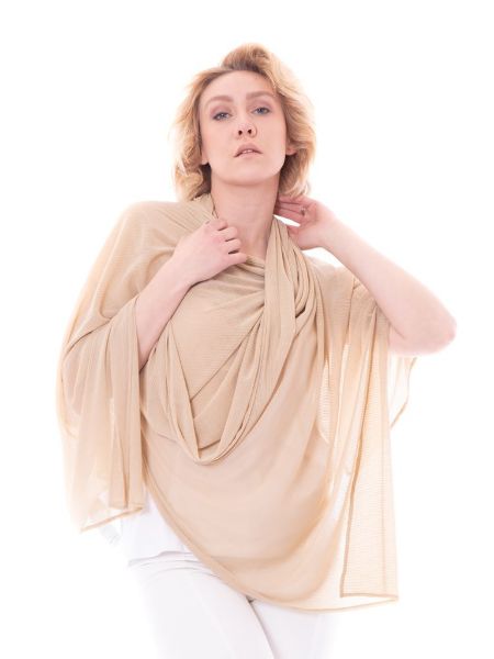 Immagine di . STOLA NENETTE DONNA ZENZERO IN TULLE E LUREX BEIGE