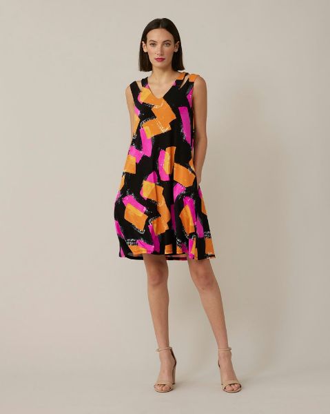 Immagine di | ABITO JOSEPH RIBKOFF DONNA 221051 FANTASIA NERO/MULTICOLOR