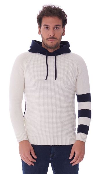 Bild von MAGLIA FELPA PMDS UOMO ORTIGIA BLU/PANNA
