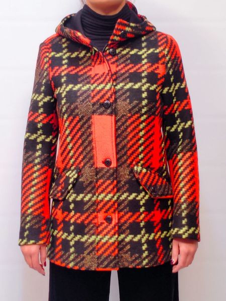 Immagine di GIACCONE PARKA ERO DONNA  2259 QUADRI/ARANCIO