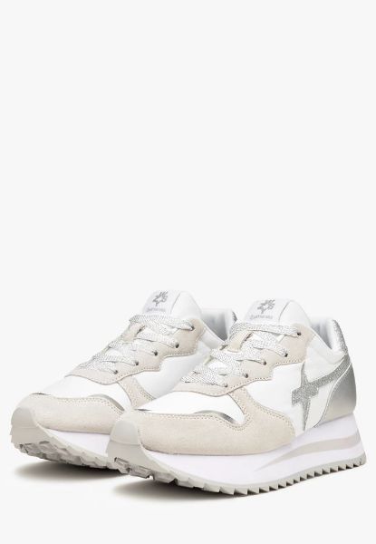 Immagine di SCARPE W6YZ DONNA SNEAKERS IN SUEDE E TESSUTO TECNICO RHEA W. 04 BIANCO/ARGENTO