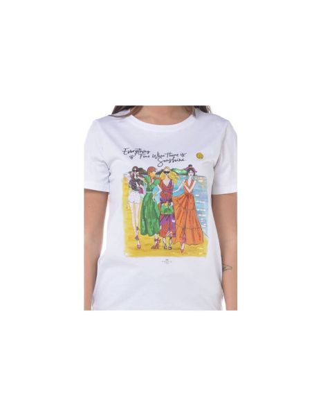 Immagine di . MAGLIA T-SHIRT DONNA NENETTE DATTERINA BIANCO 