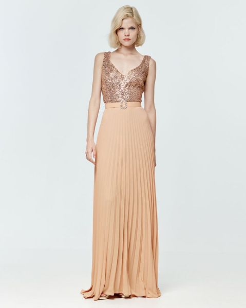 Immagine di ABITO LUNGO CON PAILLETTES ACCESS FASHION DONNA ART. 3384-426 BRONZO