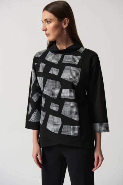 Immagine di . MAGLIA DONNA JOSEPH RIBKOFF ART. 233228 NERO-BIANCO A/I 2023-24