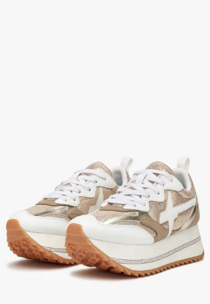 Bild von SCARPE W6YZ DONNA SNEAKERS IN PELLE E TESSUTO TECNICO RAYA-W.05 BIANCO/PLATINO