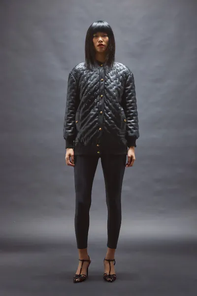 Immagine di . PIUMINO BOMBER NENETTE DONNA VALMAIN NERO