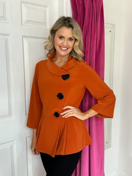 Immagine di . GIACCA JOSEPH RIBKOFF DONNA CAPE JACKET 233042 ARANCIO