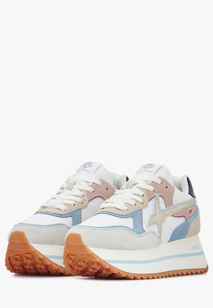 Immagine di SCARPE W6YZ DONNA SNEAKERS IN SUEDE E TESSUTO TECNICO DEVA-1N74 BIANCO/BEIGE/CELESTE