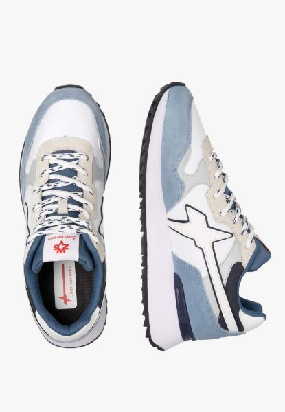 Immagine di SCARPE W6YZ UOMO SNEAKERS IN SUEDE E NYLON YAK-1C75 CELESTE/BIANCO