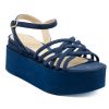 Immagine di SANDALI PALOMA BARCELO' 100% Pelle DONNA SCARPE ALYA BLU