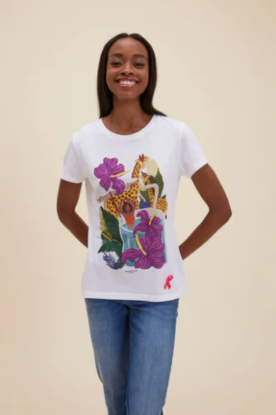 Immagine di . MAGLIA T-SHIRT DONNA NENETTE DOK BIANCO